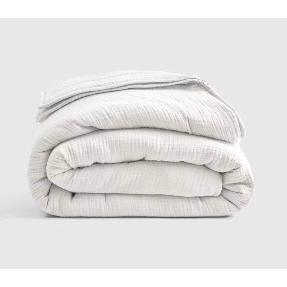 Quince Organic Cotton Airy Gauze White Dream Quilt King or California King NWOT